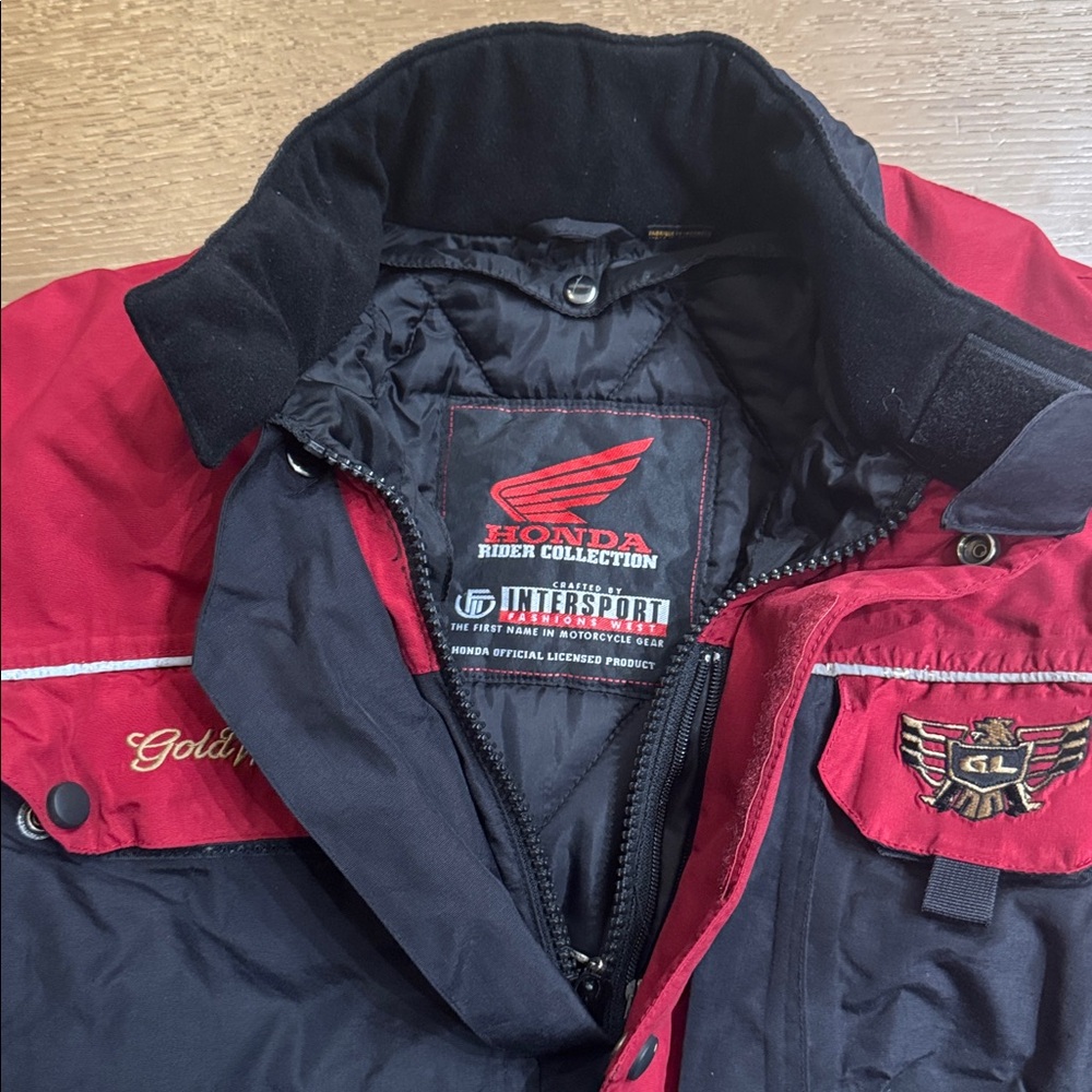 Honda Goldwing Motorcycle Jacket Red Black Belted Touring Coat Size S - Picture 7 of 14